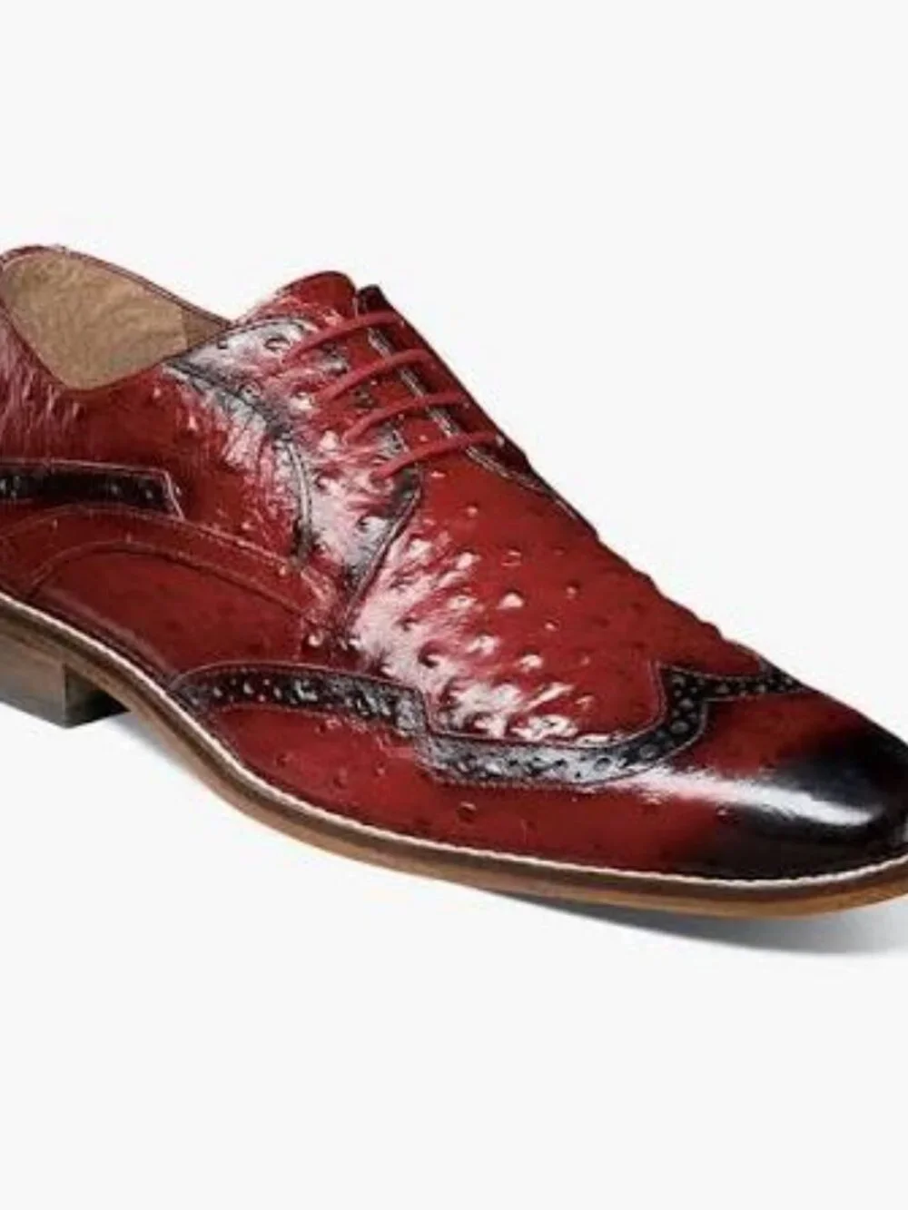 Stacy Adams  Men's Gennaro Wingtip Oxford - Red Leather Size 8M US   NIB